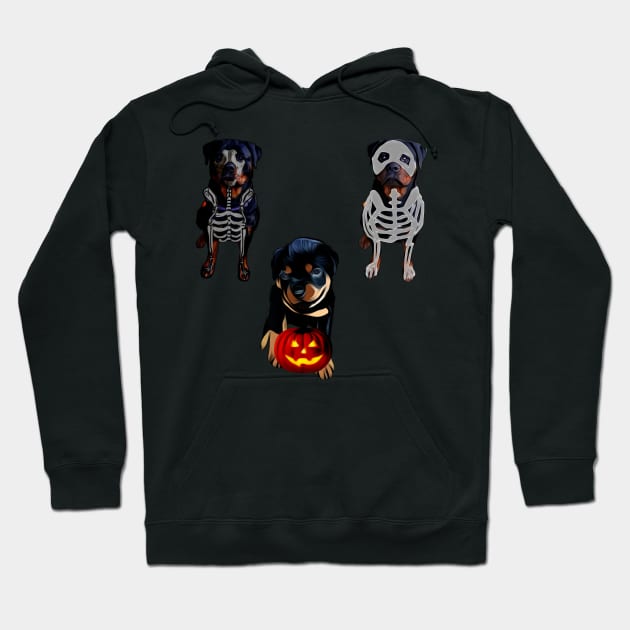 Rottweiler Halloween sticker pack Hoodie by Freedomink